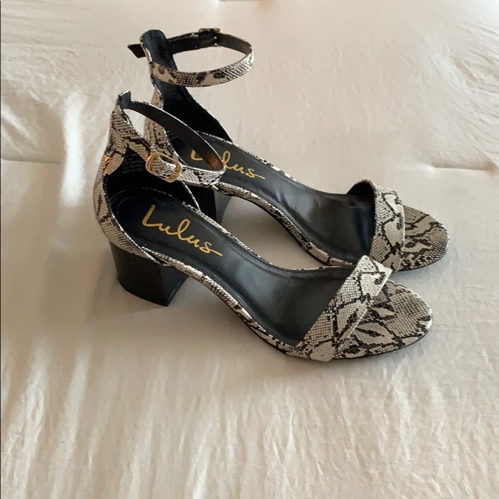Snake print heels